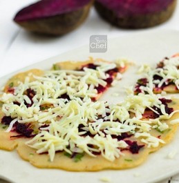 Whole Wheat Crepes with Beetroot and Cheese Recipe